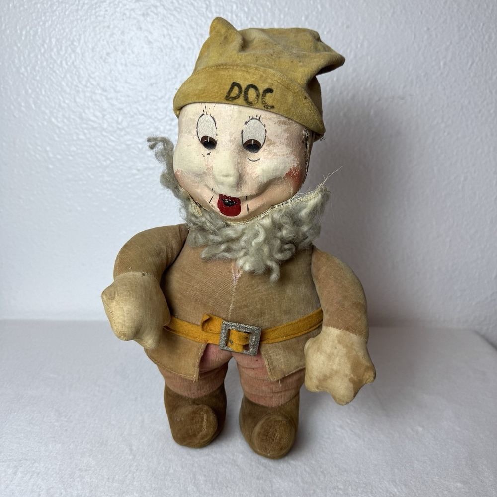 Vintage Knickerbocker Doc Standing Plush Doll Snow White Seven Dwarfs Dwarf Toy